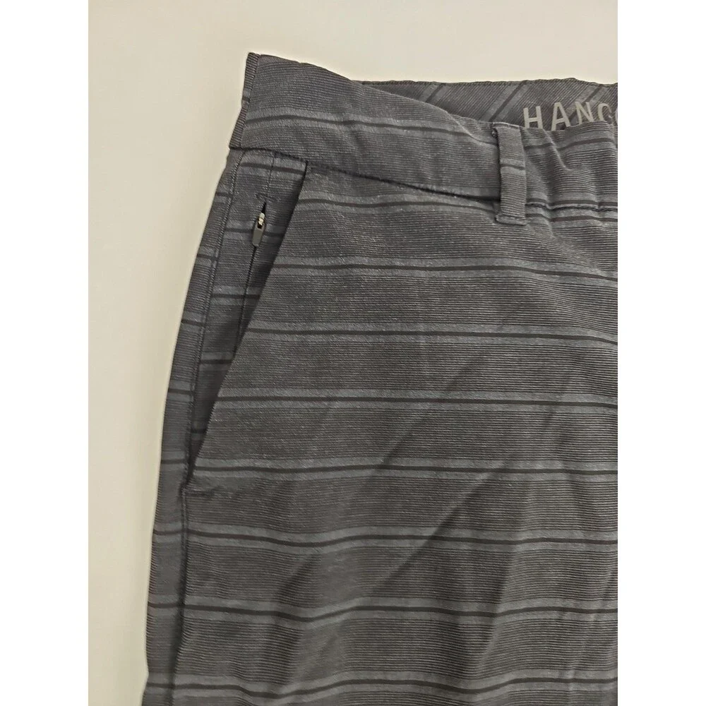 Hang Ten Mens Sz 32 Gray Black Plaid Board Shorts Swim Trunks Surf Hybrid